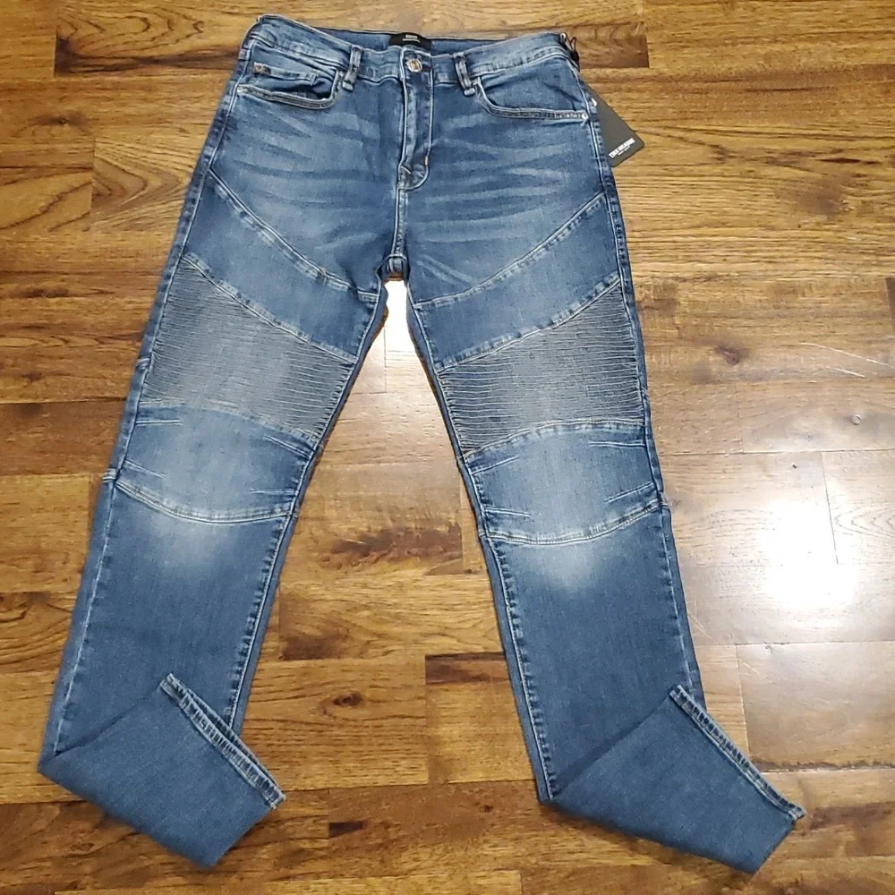 Mens True Religion Rocco Moto skinny jeans size 30